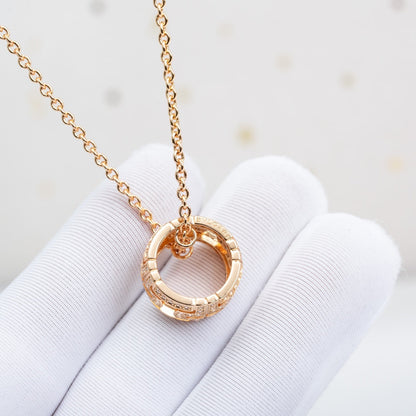 [⭐Lioran]PARENTESI NECKLACE PINK GOLD DIAMOND