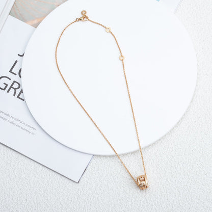 [⭐Lioran]PARENTESI NECKLACE PINK GOLD DIAMOND