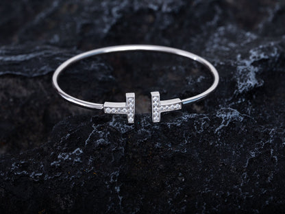 [Lioran]T BRACELET 1.8MM DIAMOND SILVER