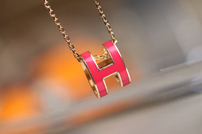 [⭐Lioran]POP H PEDANT PINK GOLD
