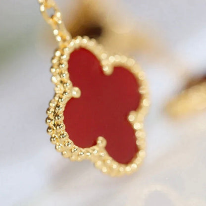 [⭐Lioran]CLOVER  2 MOTIF  TIGER EYE CARNELIAN EARRINGS