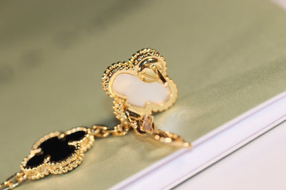 [⭐Lioran]CLOVER EARRINGS GOLD ONYX MOP 3 MOTIF