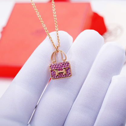 [⭐Lioran]CONSTANCE PEDANT PURPLE DIAMOND NECKLACE