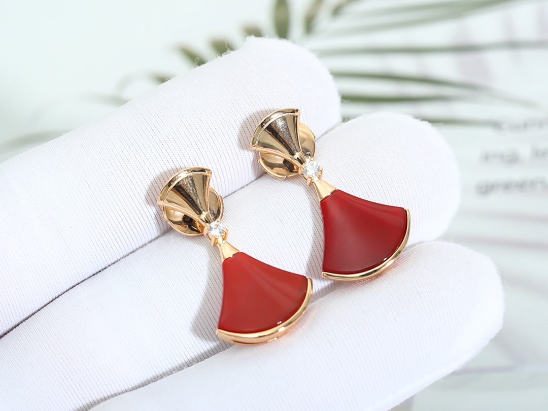 [⭐Lioran]DREAM Carnelian PINK GOLD EARRINGS