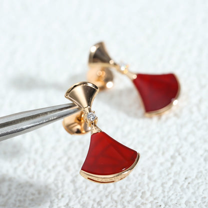 [⭐Lioran]DREAM Carnelian PINK GOLD EARRINGS