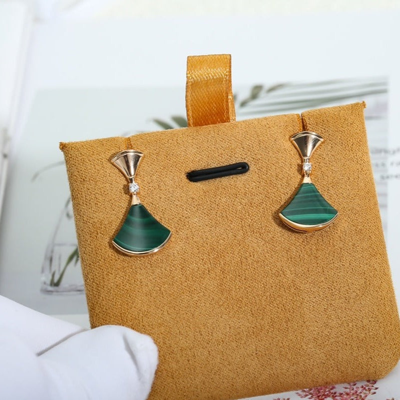 [⭐Lioran]DREAM MALACHITE PINK GOLD EARRINGS