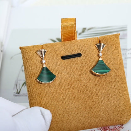[⭐Lioran]DREAM MALACHITE PINK GOLD EARRINGS