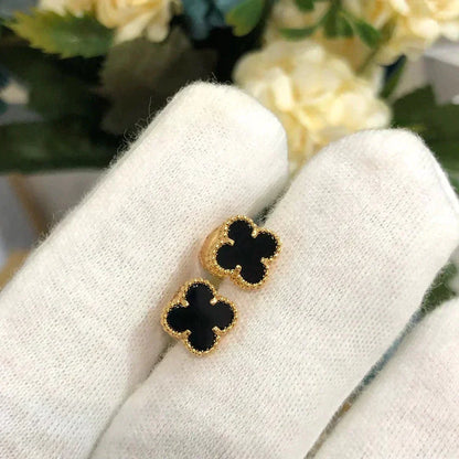 [⭐Lioran]CLOVER MINI 9.5MM BLACK MOP EARRINGS