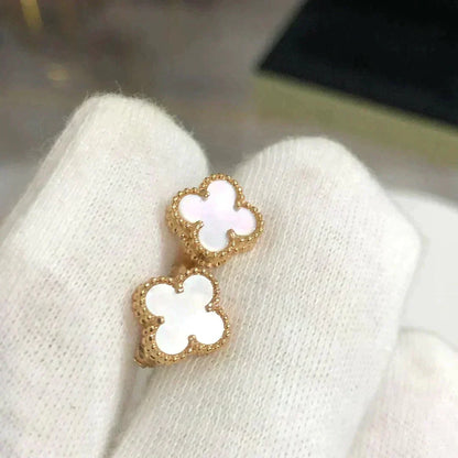 [⭐Lioran]CLOVER MINI 9.5MM WHITE MOP EARRINGS