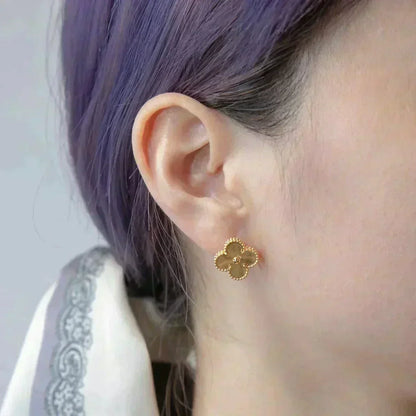 [⭐Lioran]CLOVER MEDIUM 1 MOTIFS LASER EARRINGS
