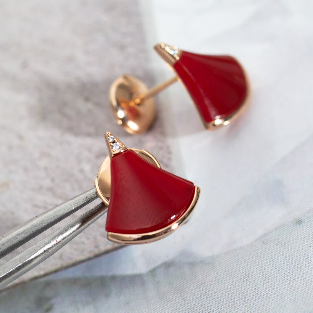 [⭐Lioran]DIVAS DREAM EARRINGS PINK GOLD