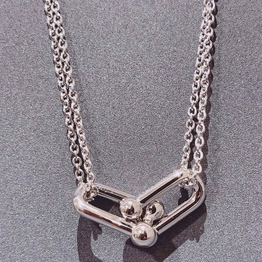 [Lioran]HARDWEAR DOUBLE LINK PEDANT SILVER NECKLACE