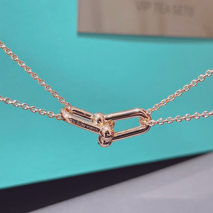 [Lioran]HARDWEAR DOUBLE LINK PEDANT PINK GOLD NECKLACE