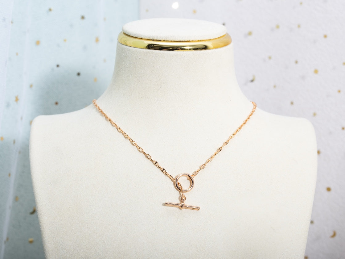 [⭐Lioran]ECHAPPEE NECKLACE PINK GOLD