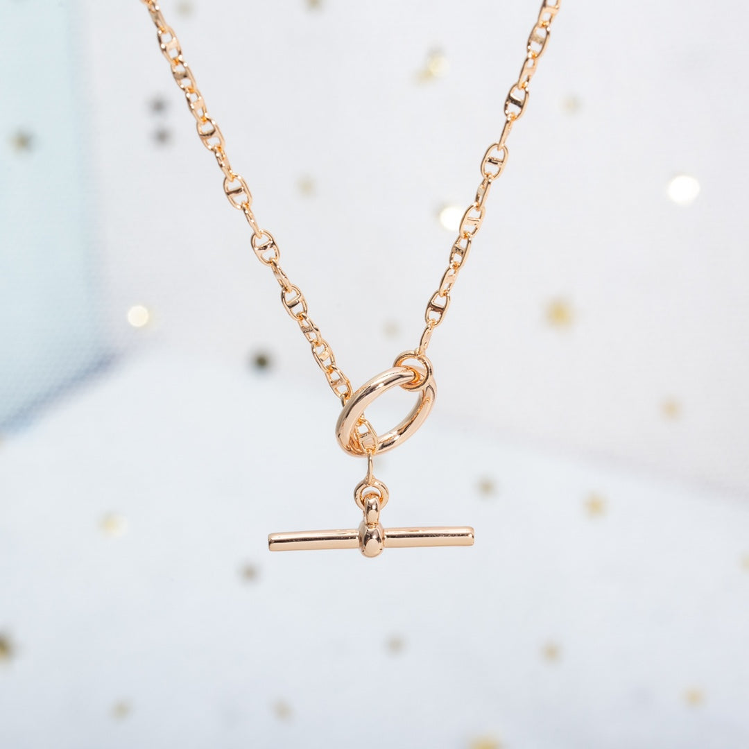 [⭐Lioran]ECHAPPEE NECKLACE PINK GOLD