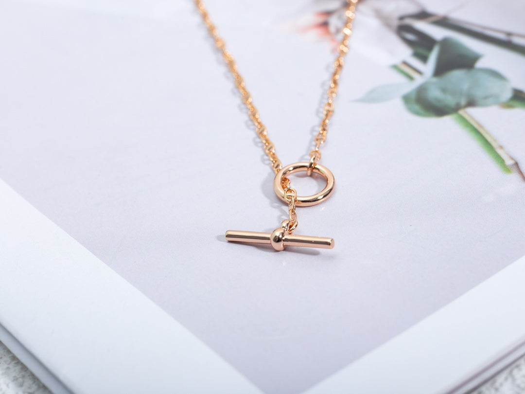 [⭐Lioran]ECHAPPEE NECKLACE PINK GOLD