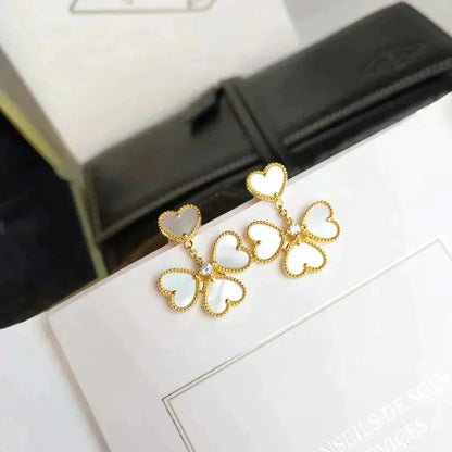 [⭐Lioran]CLOVER SWEET WHITE MOP EARRINGS