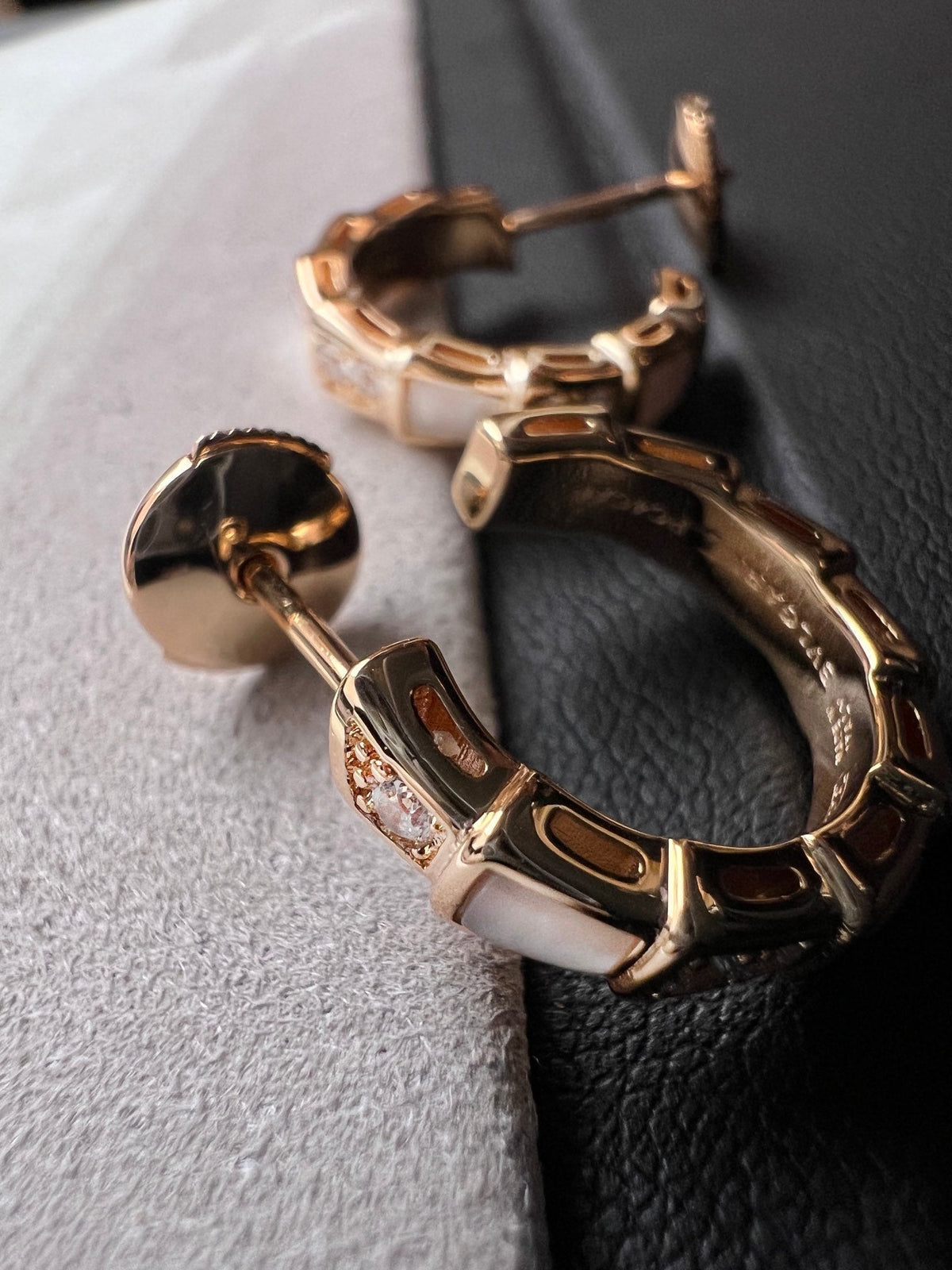 [⭐Lioran]SERPENTI MOP PINK GOLD EARRINGS