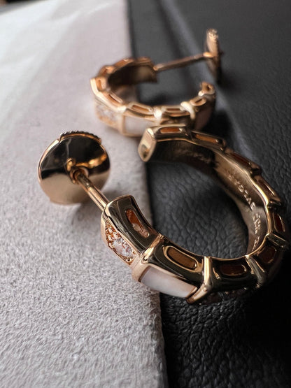 [⭐Lioran]SERPENTI MOP PINK GOLD EARRINGS