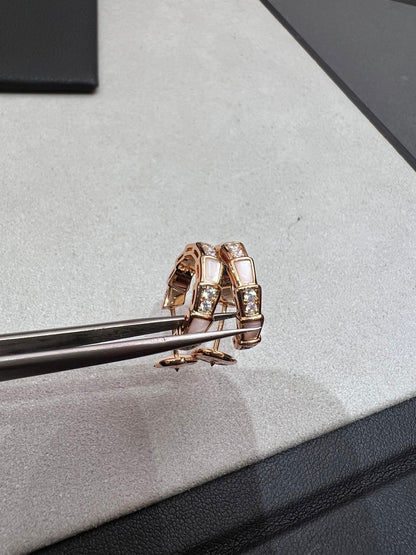 [⭐Lioran]SERPENTI MOP PINK GOLD EARRINGS
