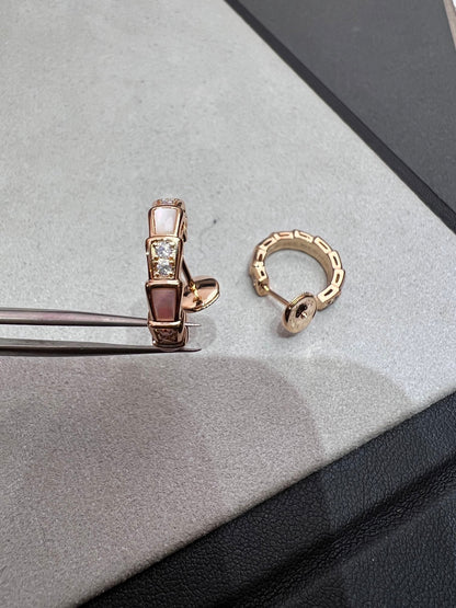 [⭐Lioran]SERPENTI MOP PINK GOLD EARRINGS