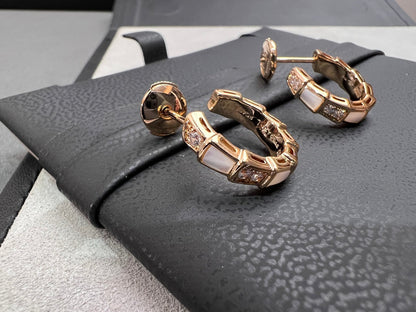 [⭐Lioran]SERPENTI MOP PINK GOLD EARRINGS