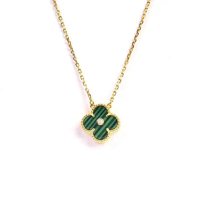 [⭐Lioran]CLOVER 15MM DIAMOND TURQUOISE NECKLACE