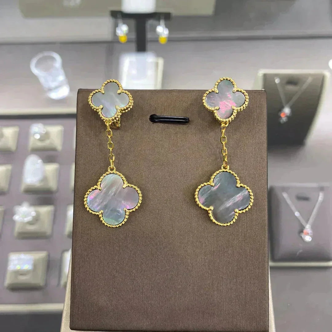 [⭐Lioran]CLOVER 2 MOTIFS  EARRINGS (MULTIPLE CHOICESC