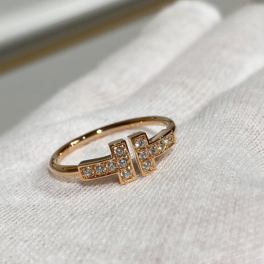 [Lioran] WIRE RING DIAMOND PINK GOLD