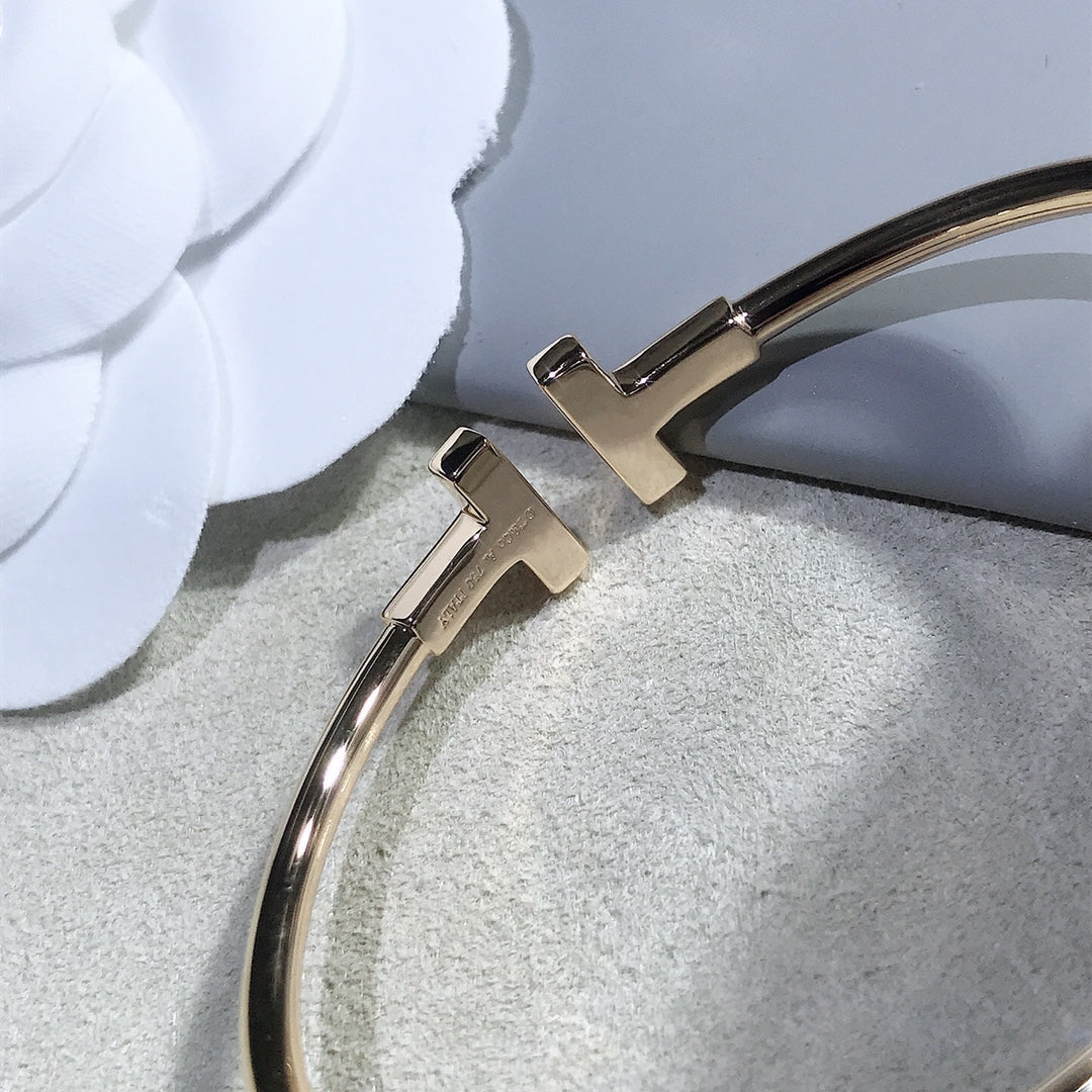 [Lioran]T BRACELET PINK GOLD 1.8MM DIAMOND