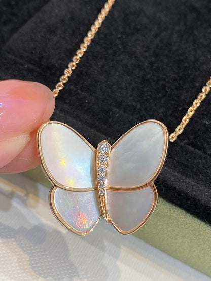 [⭐Lioran]BUTTERFLY GOLD MOP DIAMOND NECKLACE