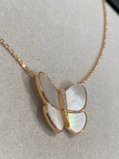 [⭐Lioran]BUTTERFLY GOLD MOP DIAMOND NECKLACE