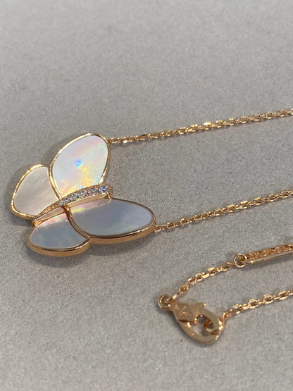 [⭐Lioran]BUTTERFLY GOLD MOP DIAMOND NECKLACE