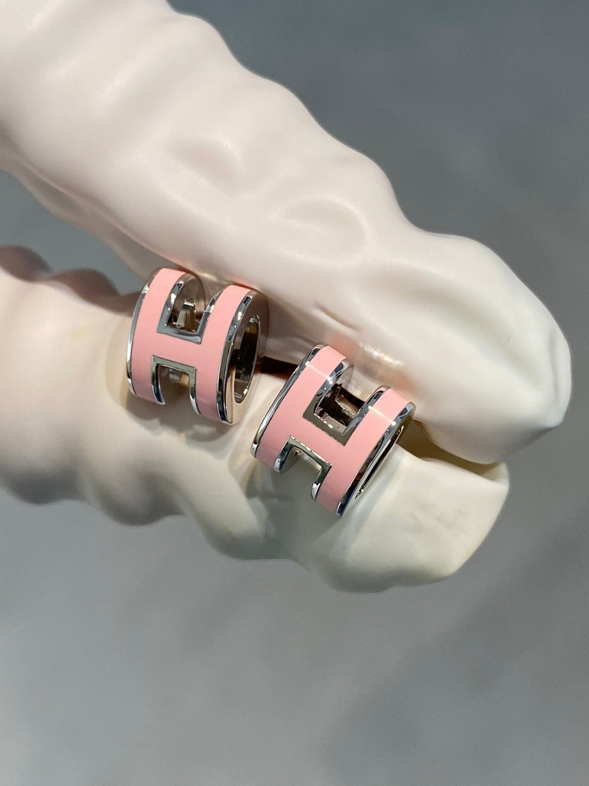 [⭐Lioran]MINI POP H SILVER EARRINGS PINK