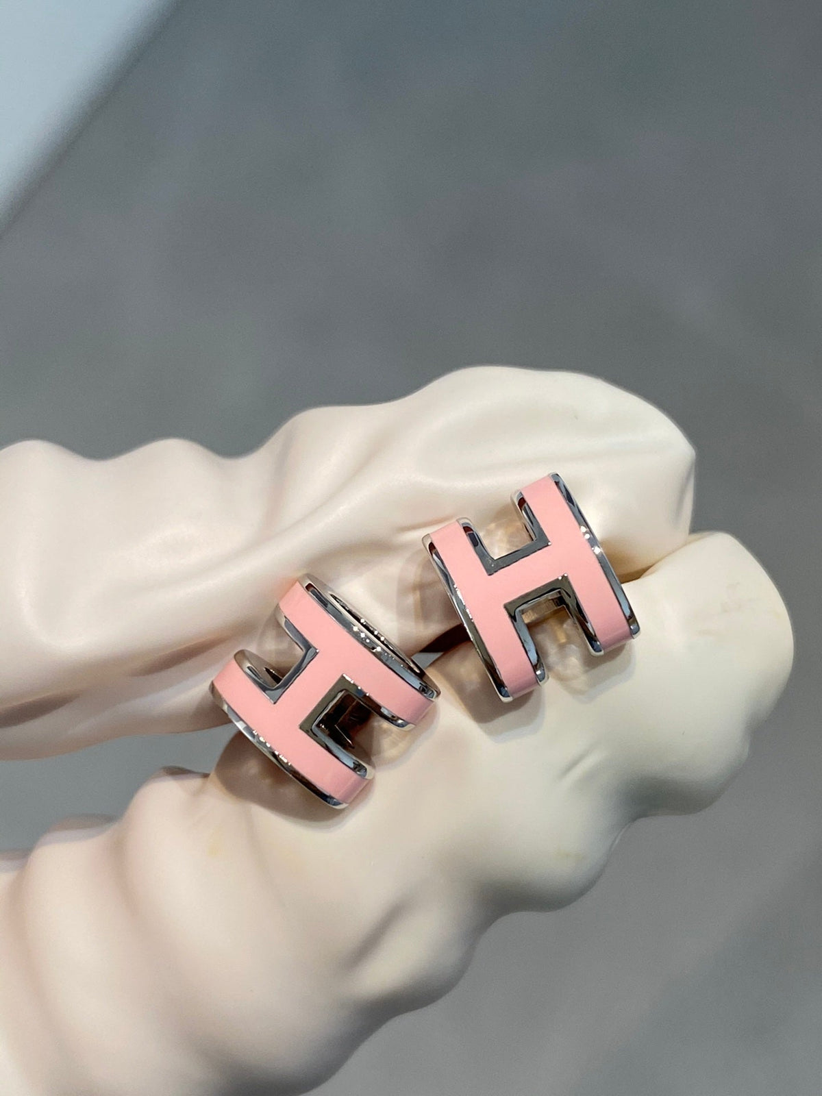 [⭐Lioran]MINI POP H SILVER EARRINGS PINK