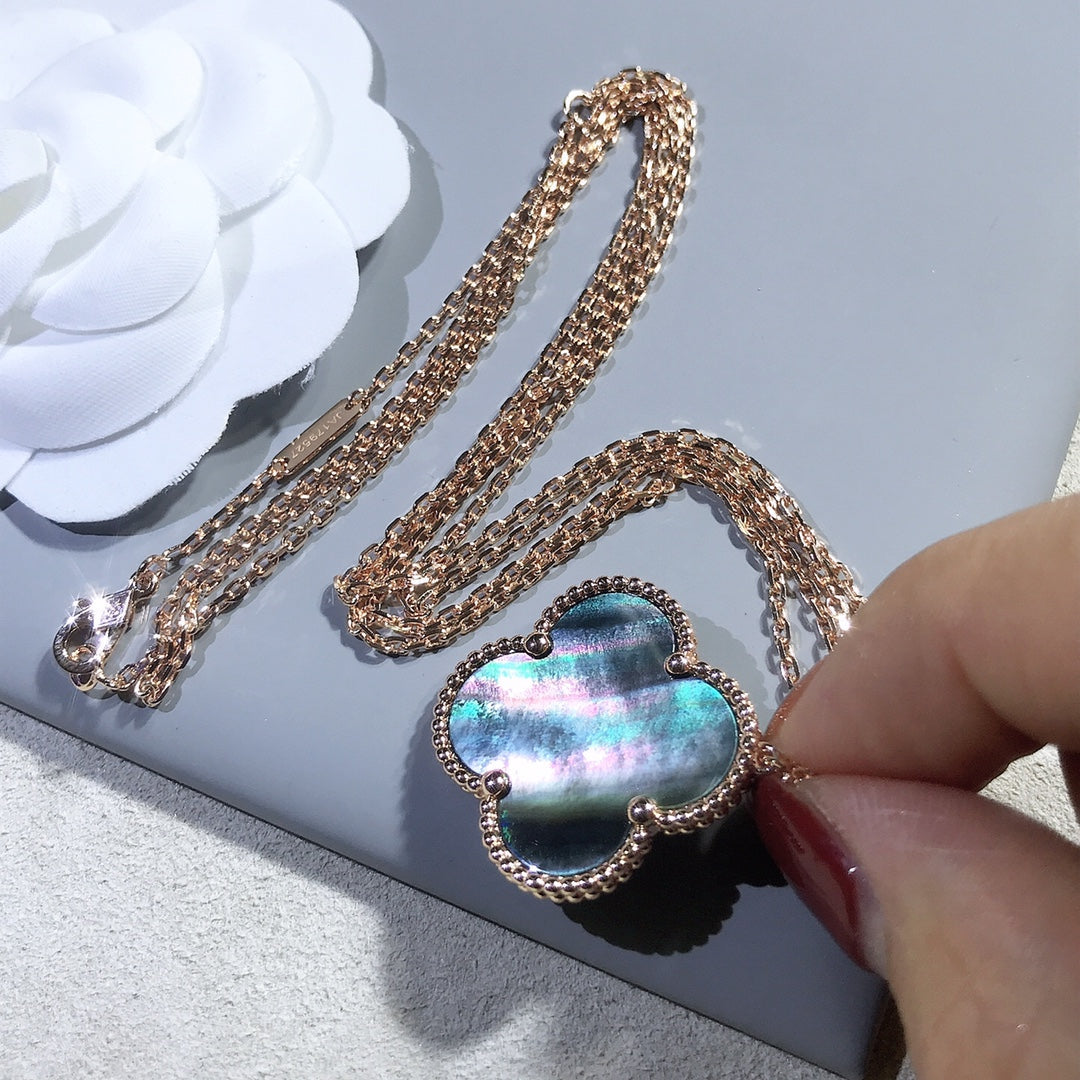 [⭐Lioran]CLOVER 25MM GOLD DARK MOP BIG CLOVER NECKLACE