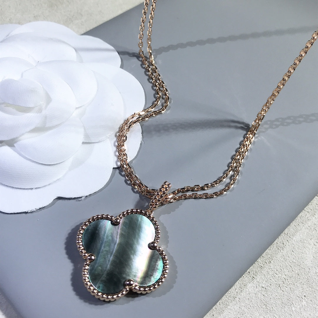 [⭐Lioran]CLOVER 25MM GOLD DARK MOP BIG CLOVER NECKLACE