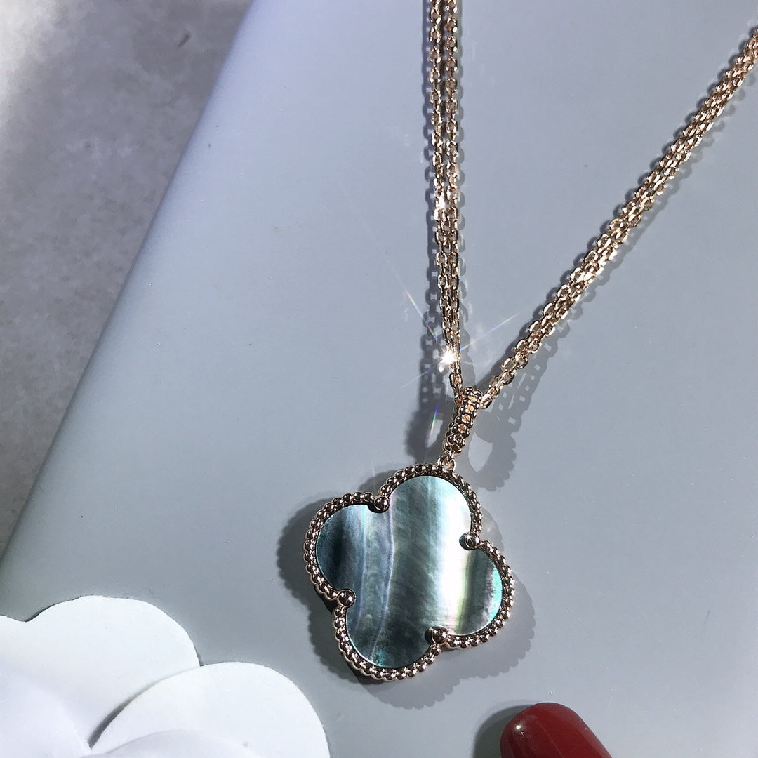 [⭐Lioran]CLOVER 25MM GOLD DARK MOP BIG CLOVER NECKLACE