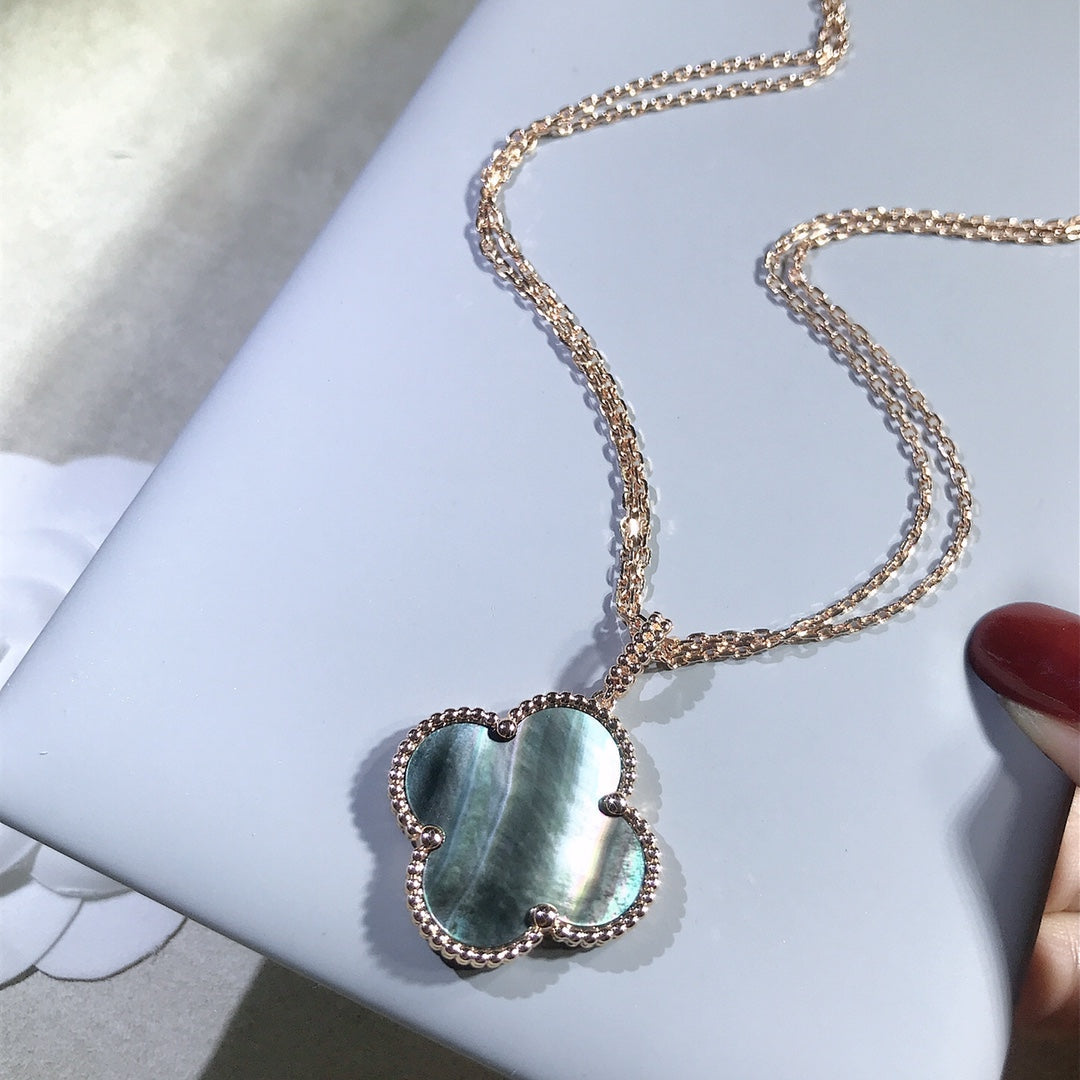[⭐Lioran]CLOVER 25MM GOLD DARK MOP BIG CLOVER NECKLACE