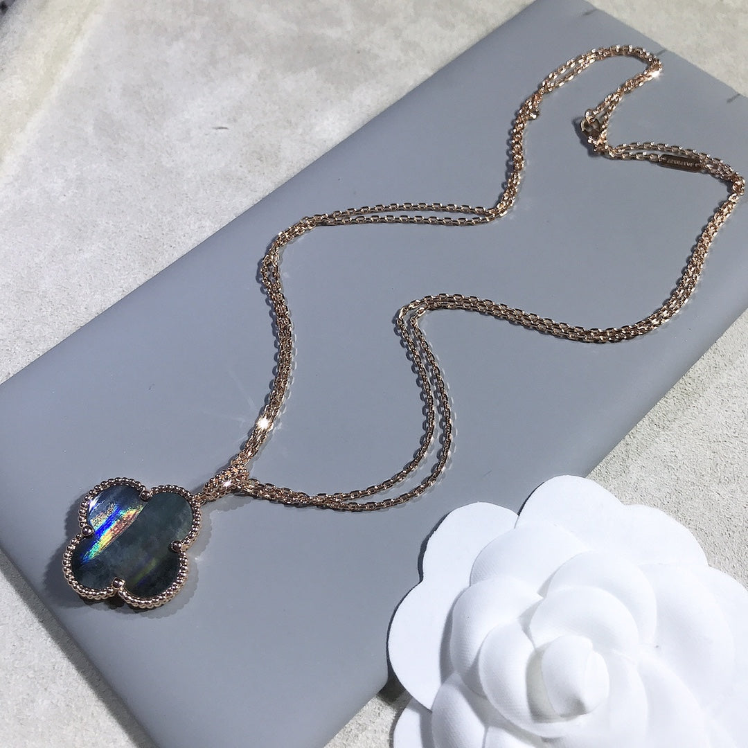 [⭐Lioran]CLOVER 25MM GOLD DARK MOP BIG CLOVER NECKLACE