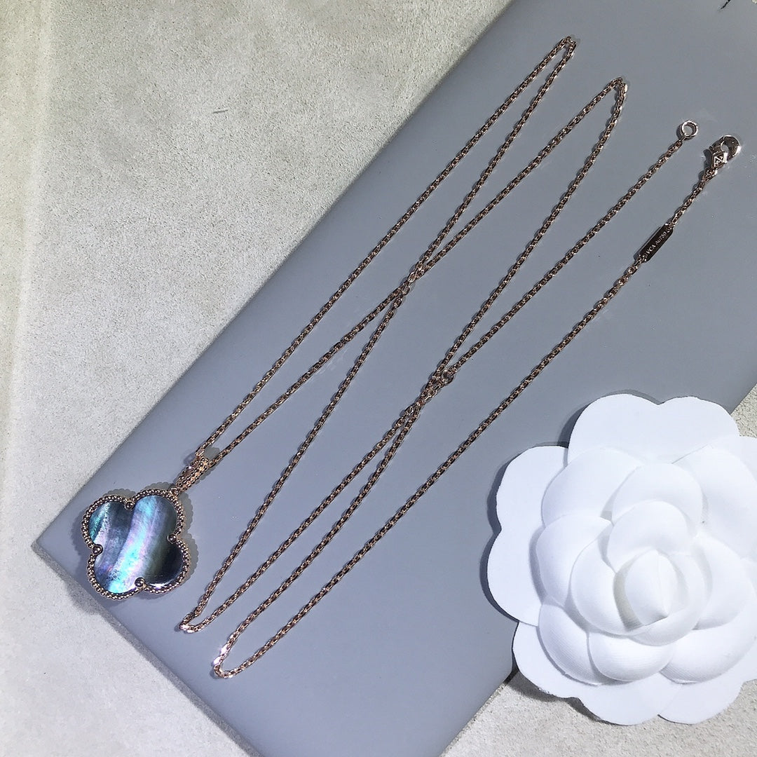 [⭐Lioran]CLOVER 25MM GOLD DARK MOP BIG CLOVER NECKLACE