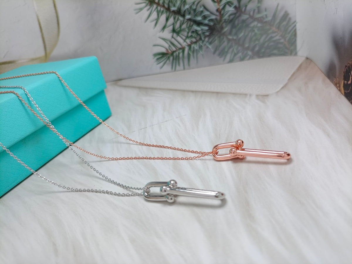[Lioran]HARDWEAR DROP DOUBLE LINK PEDANT NECKLACE
