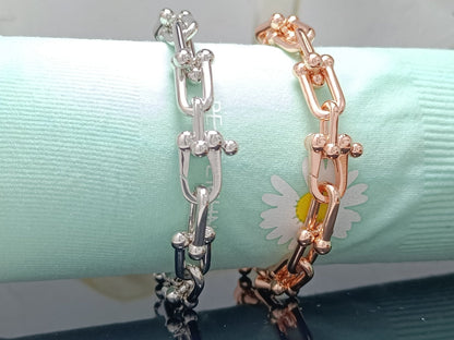 [Lioran]HARDWEAR BRACELET PINK GOLD AND SILVER DIAMOND