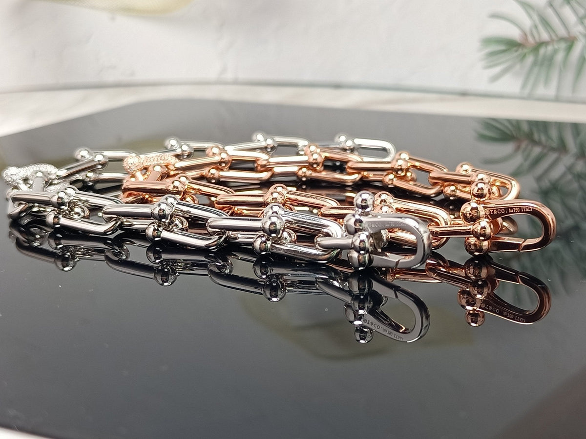 [Lioran]HARDWEAR BRACELET PINK GOLD AND SILVER DIAMOND