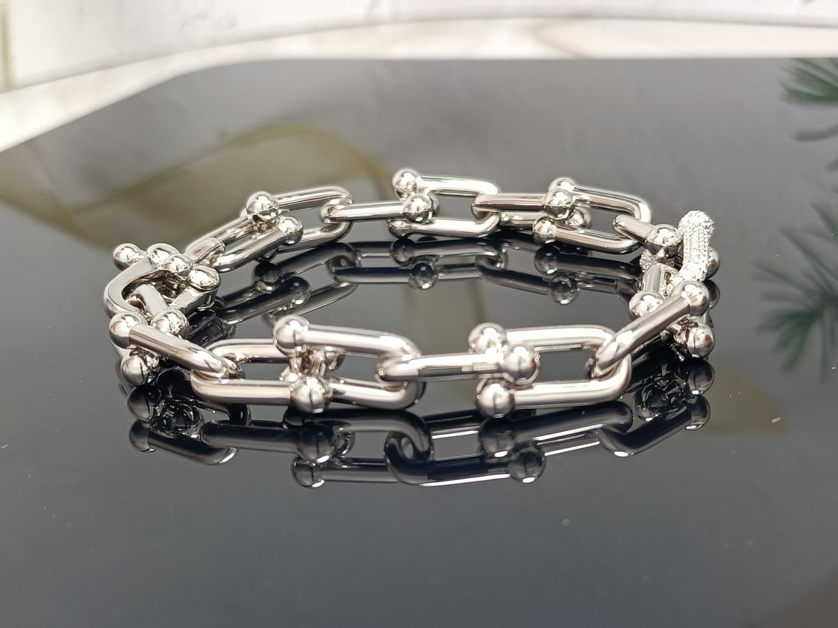 [Lioran]HARDWEAR BRACELET PINK GOLD AND SILVER DIAMOND