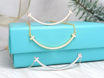 [Lioran]BIG SMILE PEDANT DIAMOND NECKLACE
