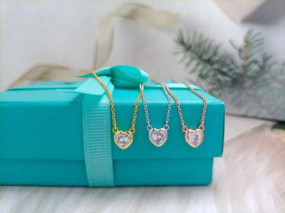 [Lioran]HEART BIG DIAMOND NECKLACE