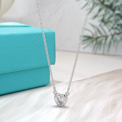 [Lioran]HEART BIG DIAMOND NECKLACE