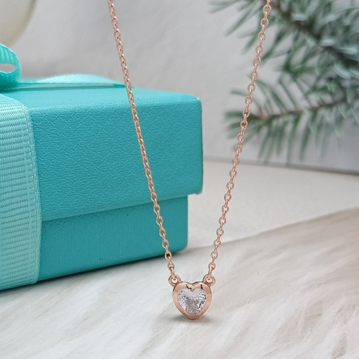 [Lioran]HEART BIG DIAMOND NECKLACE