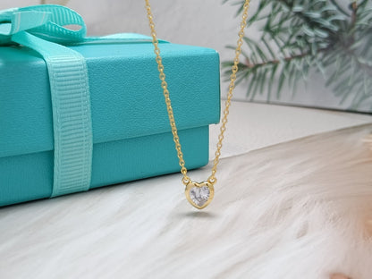 [Lioran]HEART BIG DIAMOND NECKLACE